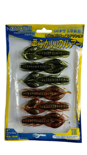 Силикон Nomura Real Craw (съедобный) 100мм 10.4гр. цвет-028mix (glitter green) 6шт