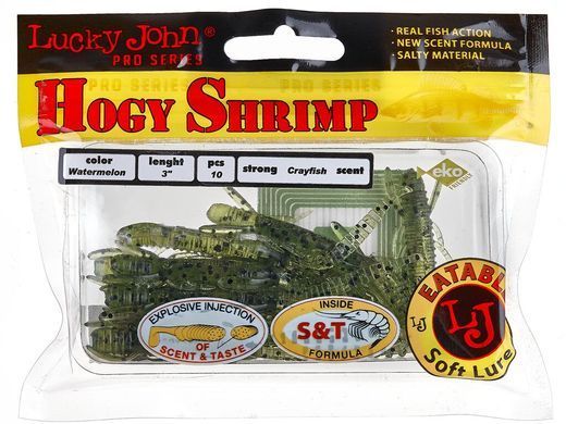 Виброхвосты съедобные LJ Pro Series HOGY SHRIMP 3.0in (07.60)/SB05 10шт.