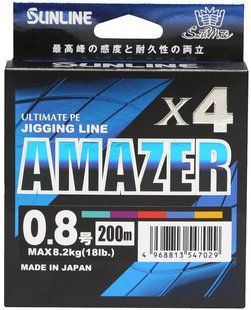 Шнур Sunline SM Amazer X4 200m (multicolor) #1.2 26lb/11.8kg