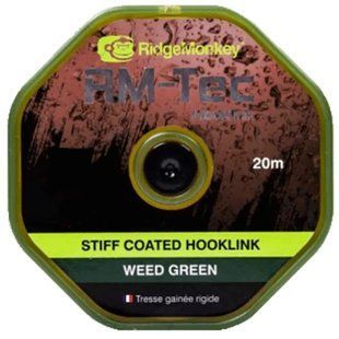 Поводковый материал RidgeMonkey RM-Tec Stiff Coated Hooklink Weed Green 35lb 20м