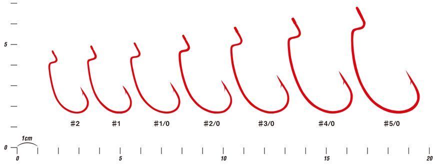 Крючок офсетный Decoy Worm17R Kg Hook R 02, 7 шт / уп