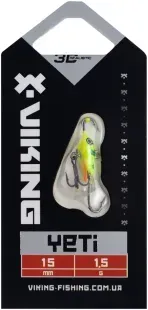 Балансир Viking Fishing Yeti Ice Jig 15mm 1.5g #05 Acid