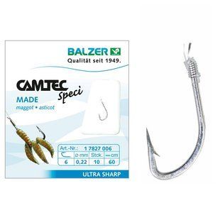 Гачок з повідцем Balzer Camtec на опариша №8 10шт.