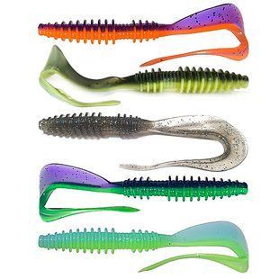 Силикон WIST твистер двухцветний NEW DRAGO 3.5" MIX #4 (5 ШТ)