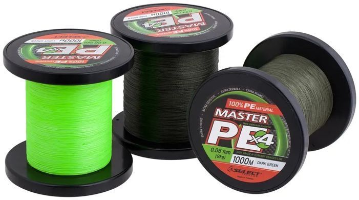 Шнур Select Master PE 1000m (салат.) #1.2/0.16mm 42lb/19kg