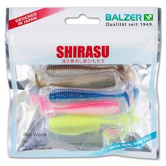 Силикон Balzer Shirasu Akiri Worm 9,5см Color Mix 2 (съедобный)