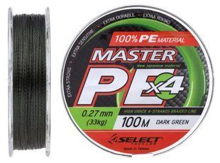 Шнур Select Master PE 100m (темн.-зел.) 0.27мм 33кг