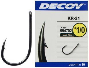 Крючок Decoy KR-21 Black Nickeled 06, 12 шт / уп