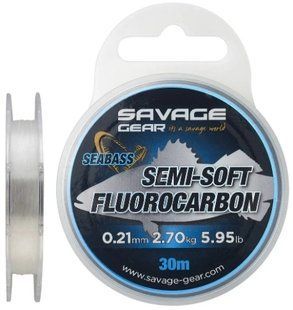 Флюорокарбон Savage Gear Semi-Soft Seabass 30m 0.21mm 2.70kg Clear