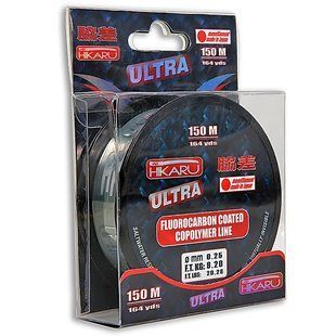 Леска Lineaeffe Hikaru Plus+ Fluorocarbon Coating 150м 0.25мм FishTest 9.2кг Made in Japan