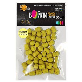 Бойлы Плавающие Флюоро SunFish Wafters Сладкая кукуруза 8x10mm 50шт