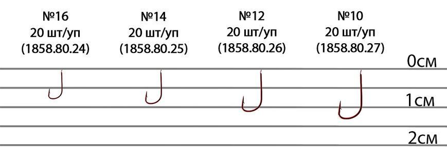 Гачок Brain Match B1020 #12 (20 шт / уп) ц:red
