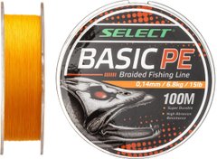 Шнур Select Basic PE Orange 100m 0.16mm 18lb/8.3kg