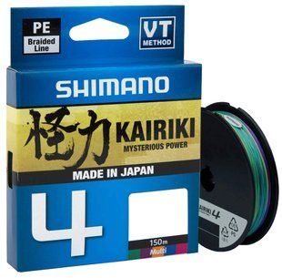 Шнур Shimano Kairiki 4 PE (Multi Colour) 150m 0.06mm 4.4kg