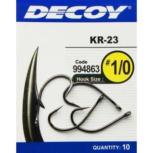 Крючок Decoy KR-23 Black Nickeled 06, 12 шт/уп