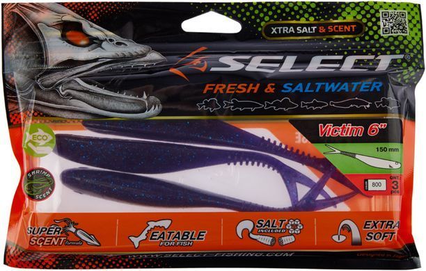 Силикон Select Victim V-Tail 6" #800 (3 шт/уп)