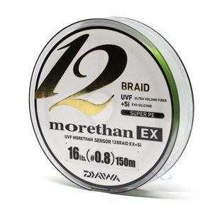 Шнур Daiwa UVF Morethan Sensor 12Braid Ex+Si 150m 7.2kg 0.148mm #0.8