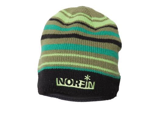 Шапка NORFIN вязаная (зелёная в полоску) XL