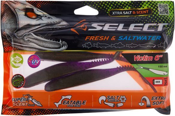 Силікон Select Victim V-Tail 6" #888 (3 шт/уп)