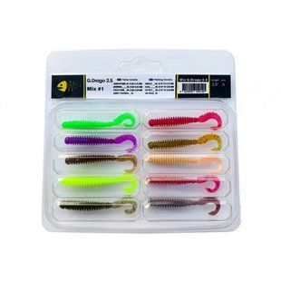 Набор силиконовых приманок Wist G.Drago 2,5'' Mix #1 2.5 дюйма (10 шт)