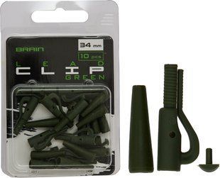 Безопасная клипса Brain Lead Clip With Stopper 34mm Green (10 шт/уп) SGXA-90472