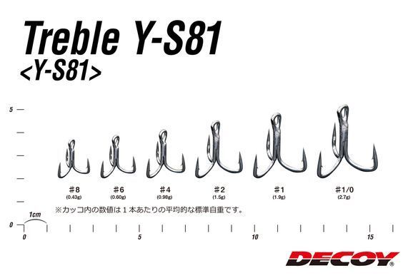 Гачок-трійник Decoy Y-S81 01, 5 шт / уп