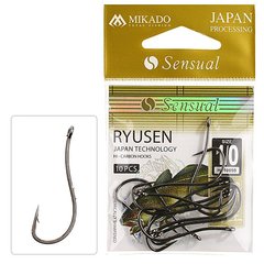 Гачок Mikado Sensual Ryusen № 1/0 (вушко) 10шт. (black nickel)