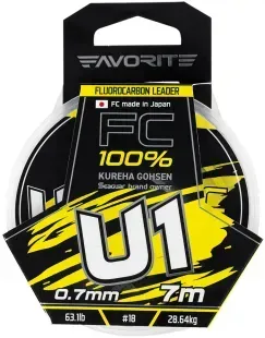 Флюорокарбон Favorite U1 FC 7m #18/0.70mm 63.1lb/28.64kg