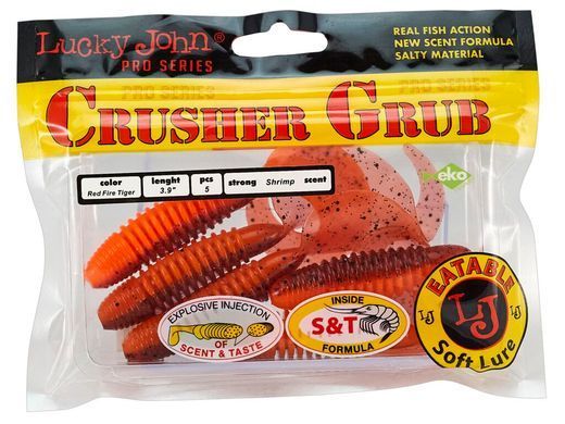 Твистеры съедобные искусственные LJ Pro Series CRUSHER GRUB 3,9in (09.90)/PA19 5шт.