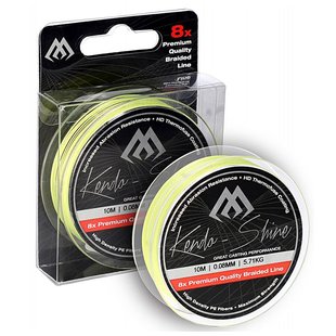 Шнур Mikado Kendo Shine Braid 10м 0,12мм 9,62кг fluo yellow