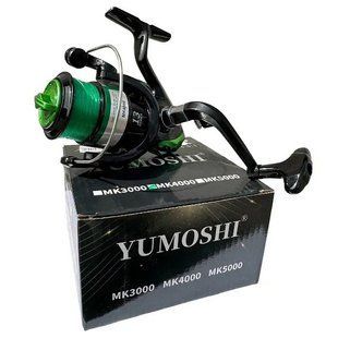 Катушка YUMOSHI MK3000 12+1 Green пластиковая шпуля 5.5:1 с леской