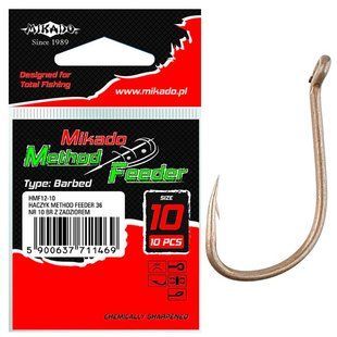 Крючок Mikado Method Feeder 36 №14 (ушко) 10шт. (bronze)