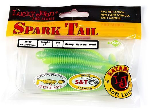 Виброхвосты съедоб. искусст. LJ Pro Series Spark Tail 3,0in (07,60)/T57 7шт.