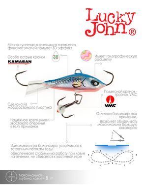 Балансир Lucky John BALTIC 4 з тр. 40мм/45H блістер