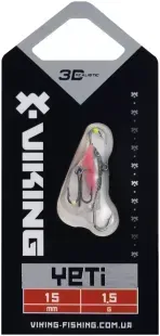 Балансир Viking Fishing Yeti Ice Jig 15mm 1.5g #22 Kingfisher Pink
