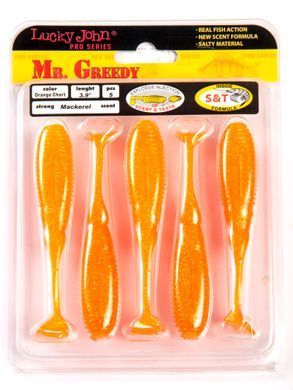 Виброхвосты съедобные LJ Pro Series MISTER GREEDY 3.9in (09.90)/T05 5шт.