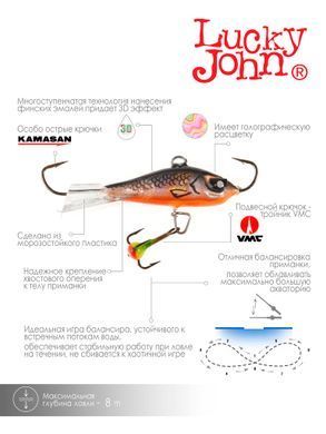 Балансир Lucky John BALTIC 4 з тр. 40мм/47H блістер