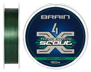 Шнур Brain Scout 4X 150m (deep green) 0.100mm 5.8kg