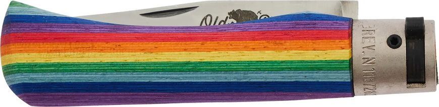 Нож Old Bear Rainbow L, W1.4060 steel, wood handle, rainbow