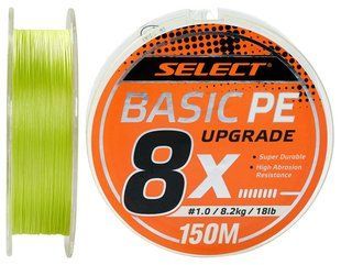 Шнур Select Basic PE 8X Light Green 150m #1.0/0.14mm 18lb/8.2kg