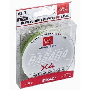 Шнур Lucky John BASARA Green Х4 PE 125/0,091(#0,3)
