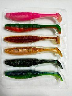 Силикон Nomura Rolling Shad (съедобный) 100мм 9гр. цвет-008 (blue green chart) 6шт (MIX)