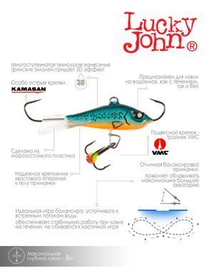 Балансир Lucky John BALTIC 4 з тр. 40мм/53 блістер