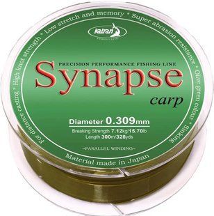 Леска Katran Synapse Carp 300m (olive) 0.371mm 22.35lb/10.14kg