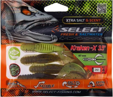 Силикон Select Kraken-X 3.5"" #242 (4 шт / уп)