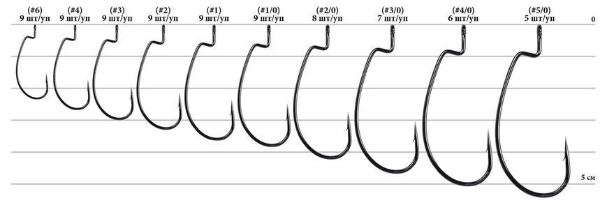 Крючок офсетный Decoy Worm17 Kg Hook 4/0, 6 шт/уп