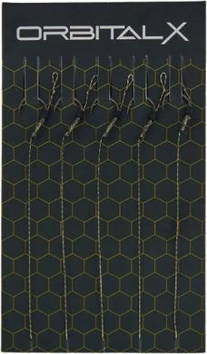 Поводок карповый OrbitalX F1 Hair Rig Wide Gape #6 20lb 10cm (5шт/уп) ц:weed