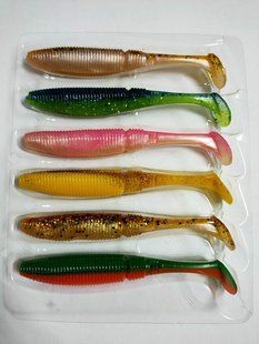 Силикон Nomura Rolling Shad (съедобный) 100мм 9гр. цвет-055 (orange green) 6шт (MIX)