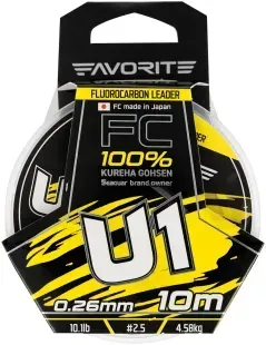 Флюорокарбон Favorite U1 FC 10м #2.5/0.26mm 10.1lb/4.58kg