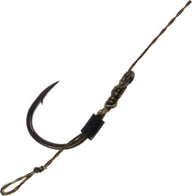 Поводок карповый OrbitalX F1 Hair Rig Wide Gape #6 20lb 10cm (5шт/уп) ц:weed